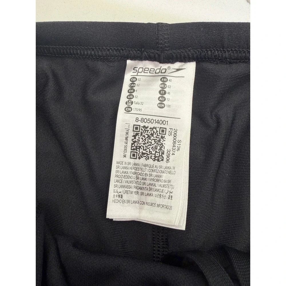 Speedo Mens Endurance+ Jammer Swimsuit Team Black Size 32 NWT
